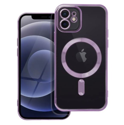 Capa Electro Mag compatível com MagSafe para Iphone 12 roxo